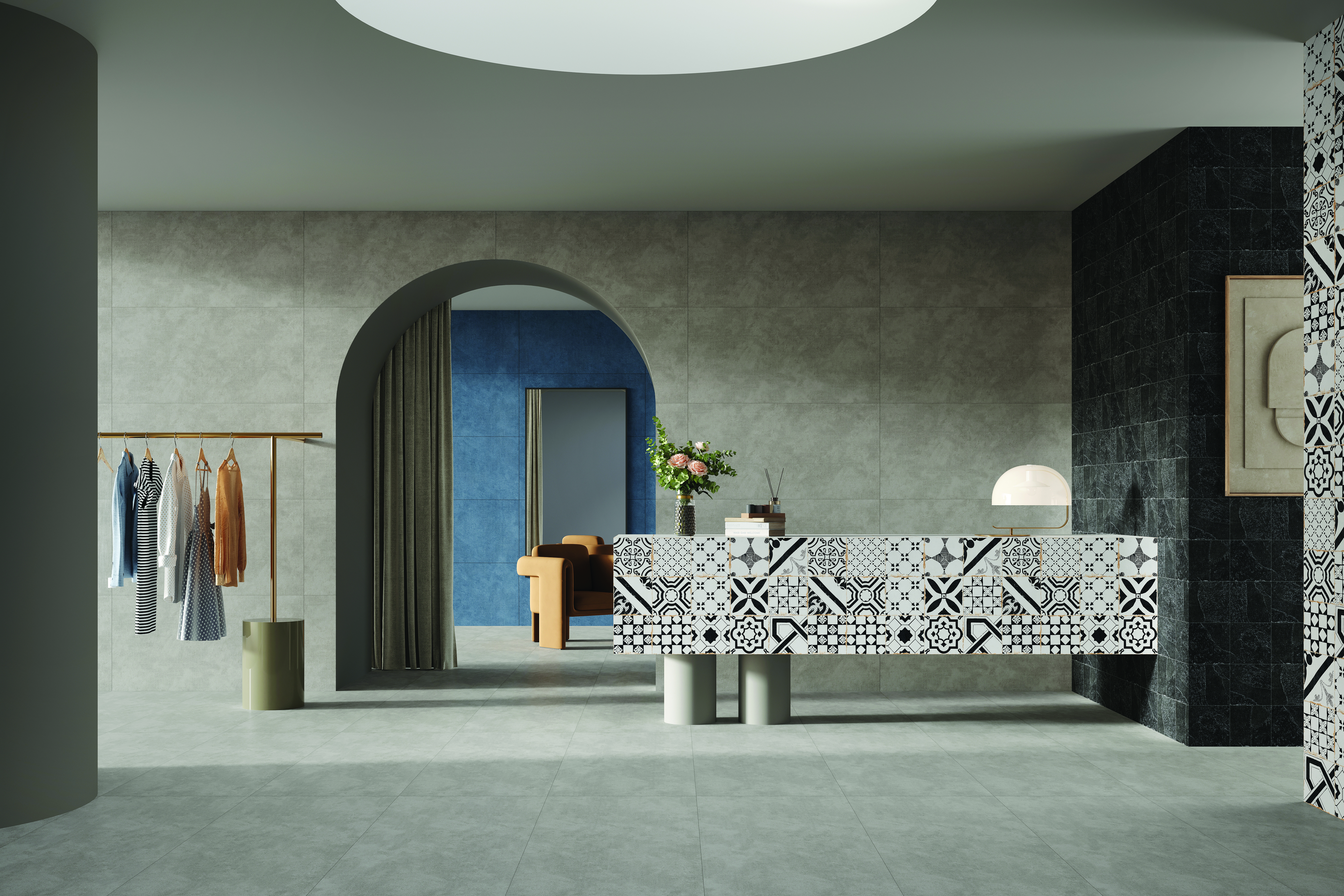 COLORATO GREY 180 GRITSTONE MT V1 SLAB for Wall, Floor — Somany Colorato collection