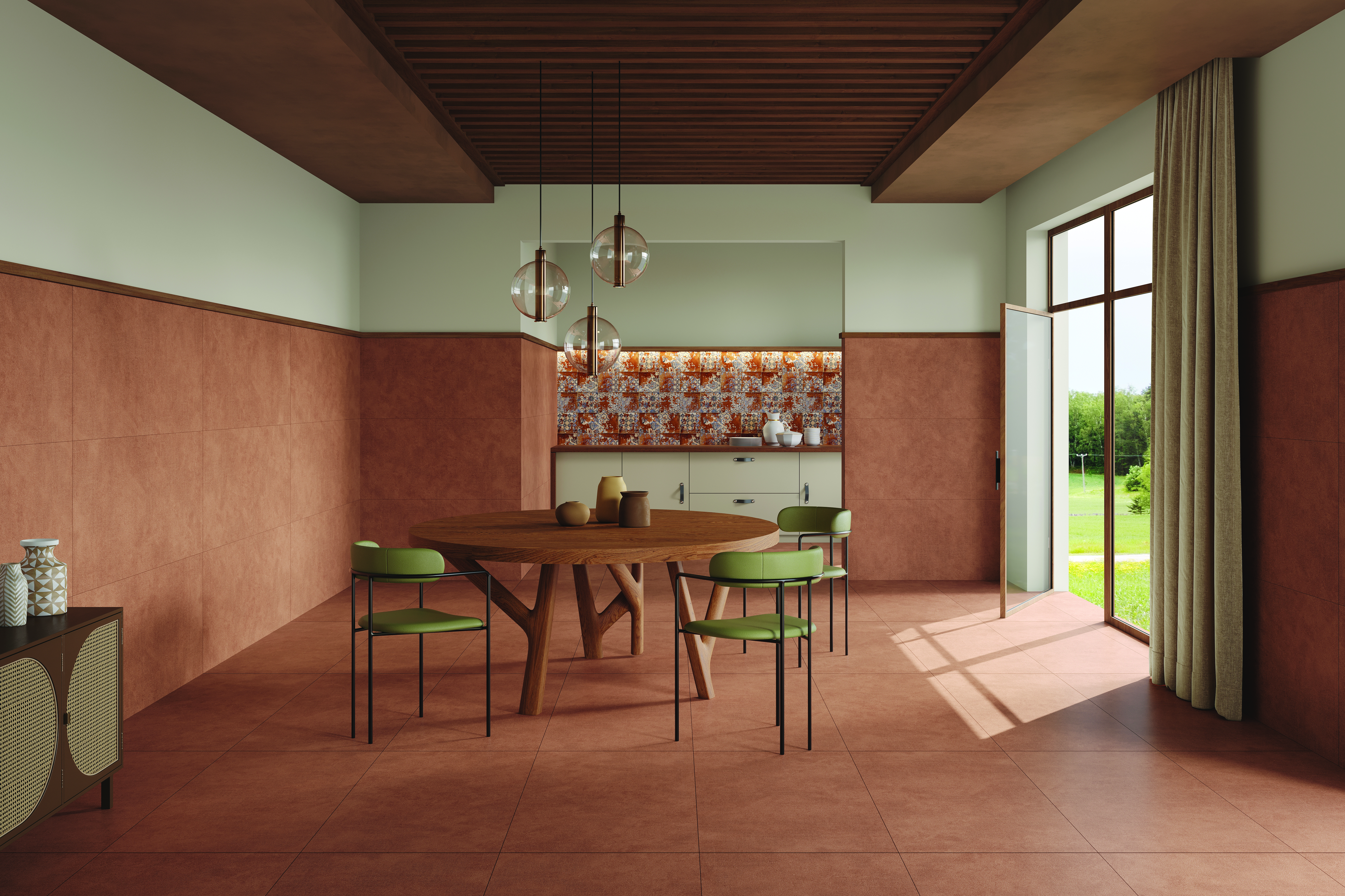 COLORATO RED 180 GRITSTONE MT V1 SLAB for Wall, Floor — Somany Colorato collection