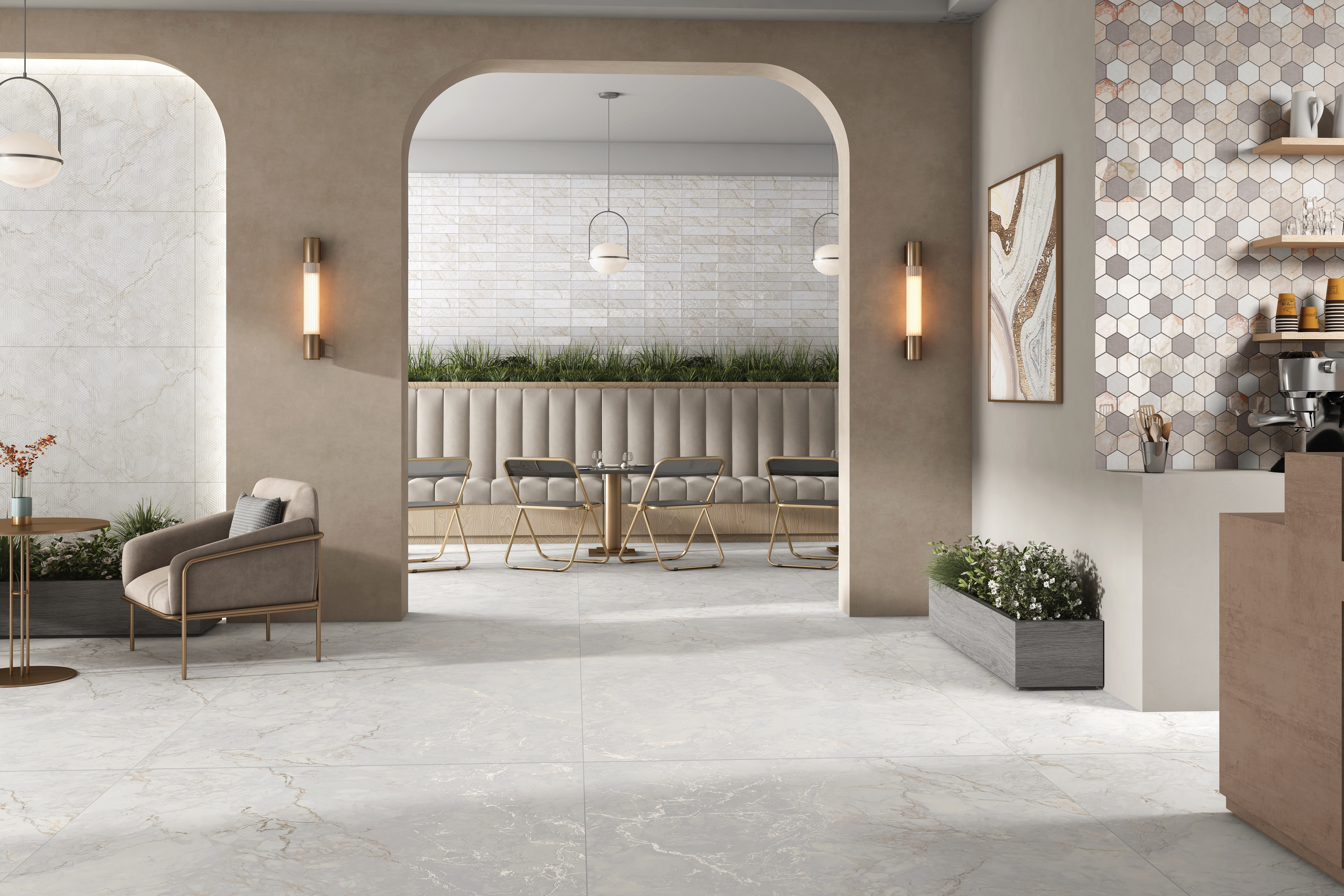 ROMANO PEARL 240 QUILL GLAM GVT for Wall, Floor — Somany ELITA collection