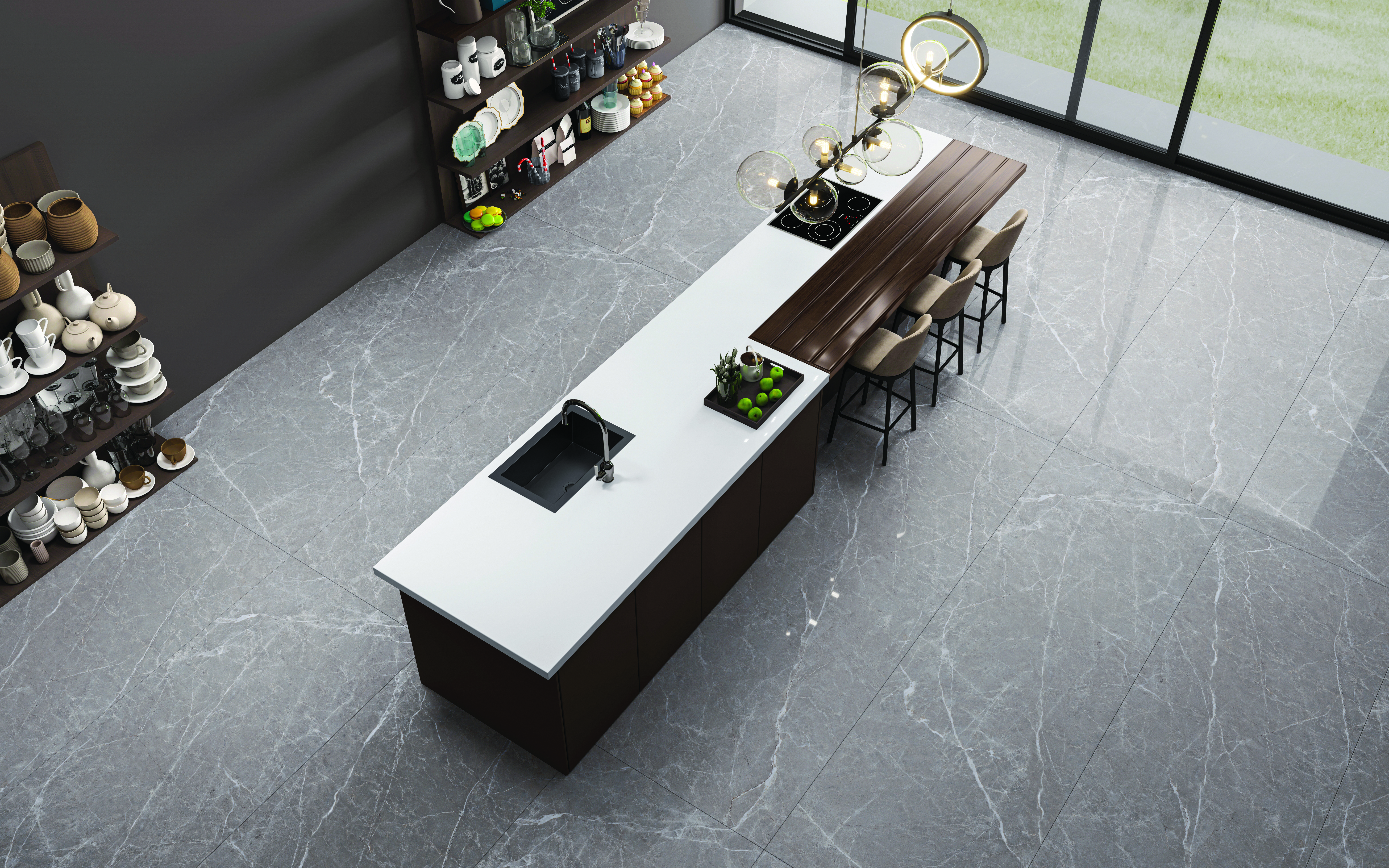 PIETRA GREY 24 V2 SLAB for Counter Top, Wall, Floor